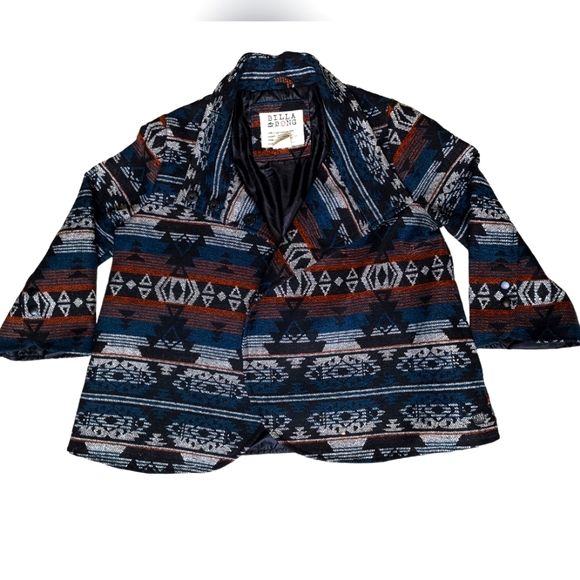 NWOT Billabong Tribal Print Cropped Jacket, Aztec Print Fashion Coat, Sz SMALL - Picture 1 of 10